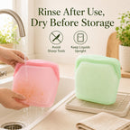 5 Pcs Silicone Reusable Leakproof Standing Food Storage Bags