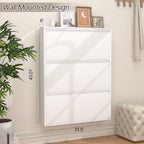 6 Inch Slim Wall Mounted Shoe Cabinet（No-Assembly）